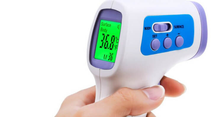 Measurement of body temperature.
